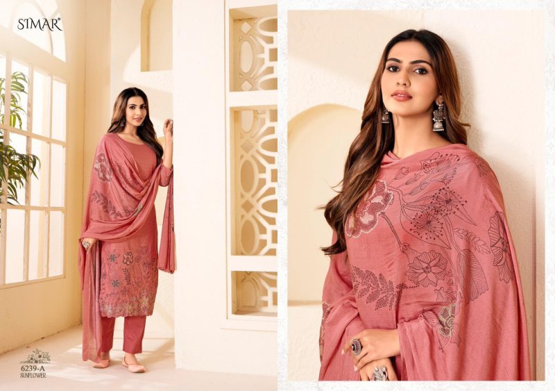 Sunflower By Glossy Simar Pure Pashmina Dress Materials 